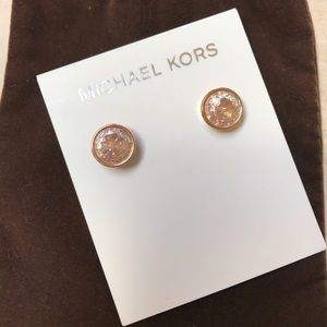 Michael Kors Glam Classics Rose Gold Stud Earrings
